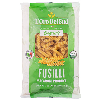 L'Oro Del Sud, Organic Fusilli Pasta 1 lb.