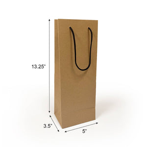 Euro Tote Bag Wine 5x3.5x13.25 Paper Bags Rope Handles