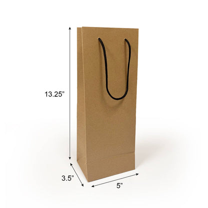 Euro Tote Bag Wine 5x3.5x13.25 Paper Bags Rope Handles