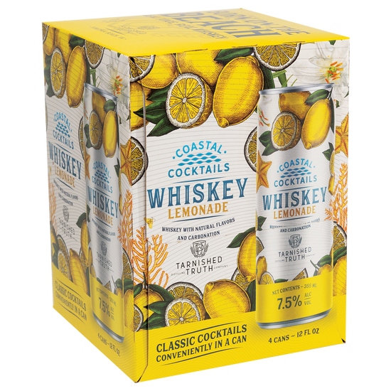 Coastal Cocktails Whiskey Lemonade 4-Pack Cans